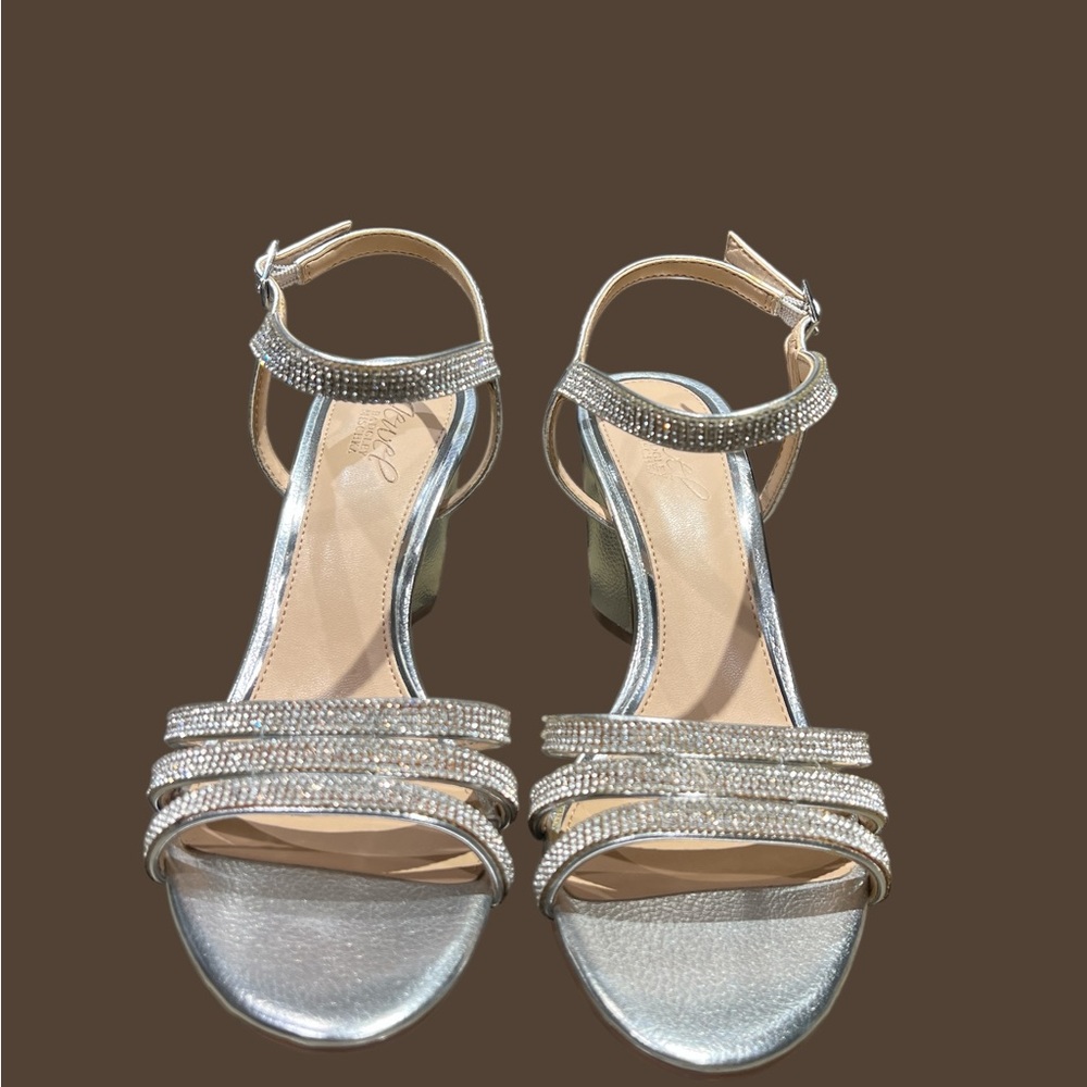 Badgley Mischka Glittering Silver Sandals